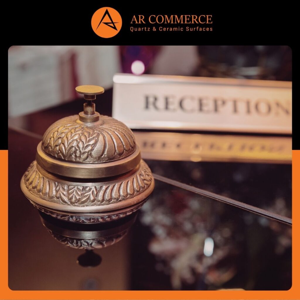 Технически камък за обществени пространства: рецепции, барплотове, магазини - издръжливост и хигиена